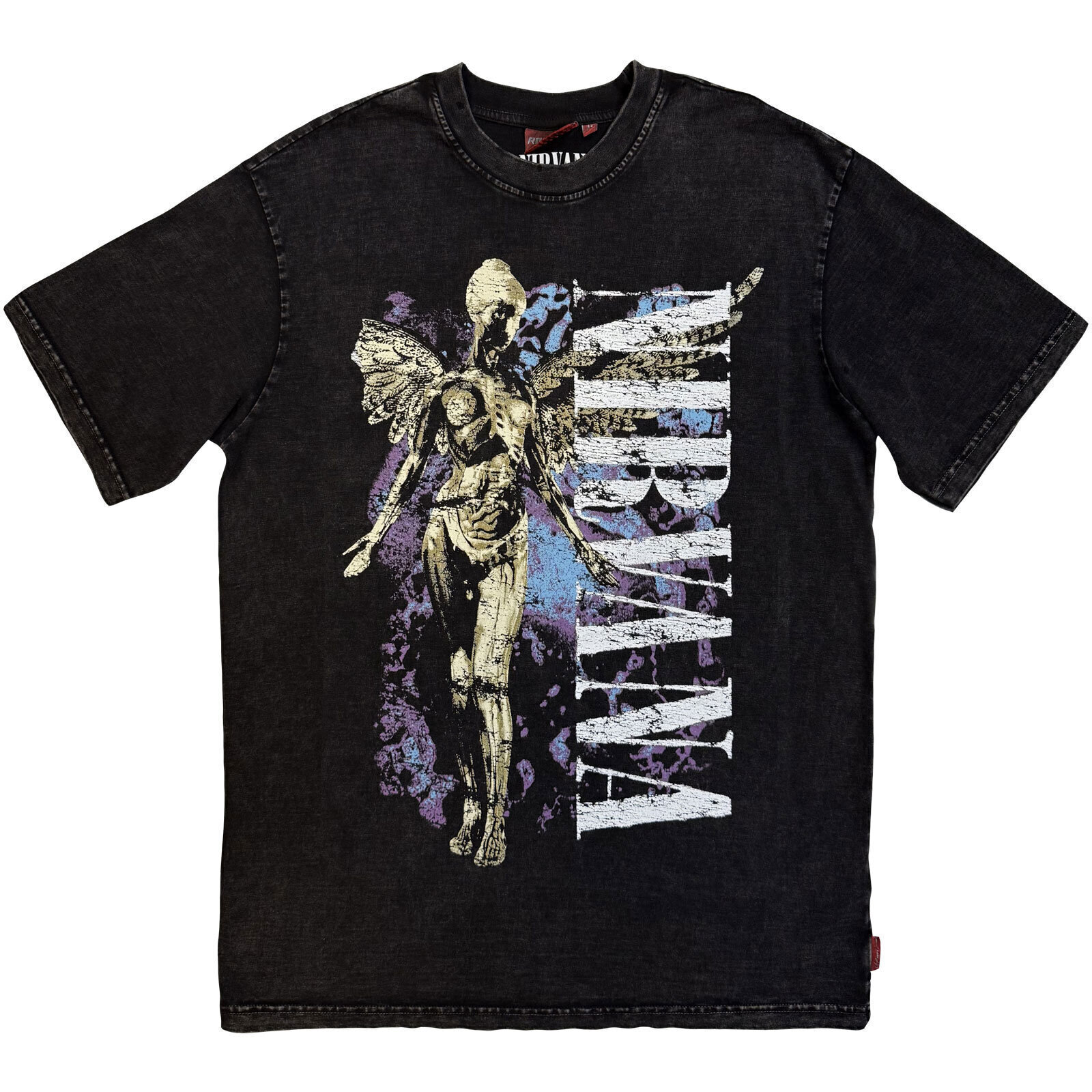T-krekls Nirvana In Utero Angel Wash (Back Print) Black XL T-krekls
