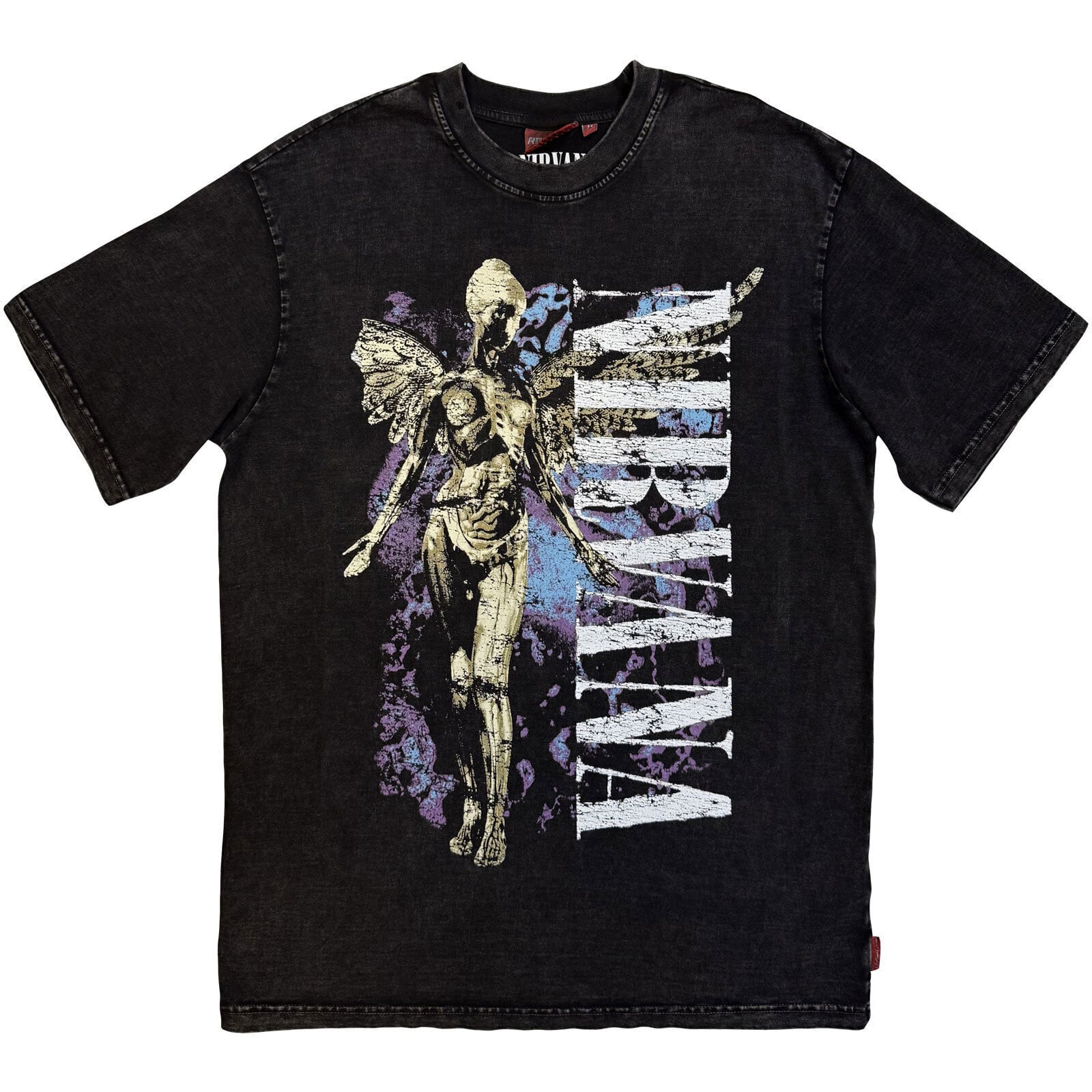 Tricou Nirvana In Utero Angel Wash (Back Print) Black L Tricou