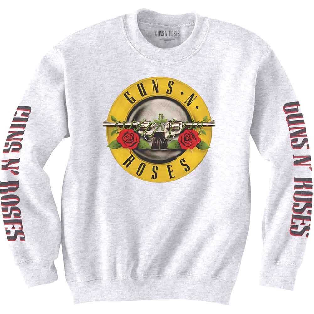 Hettegenser Guns N' Roses Classic Text & Logos (Sleeve Print) White XS Hettegenser