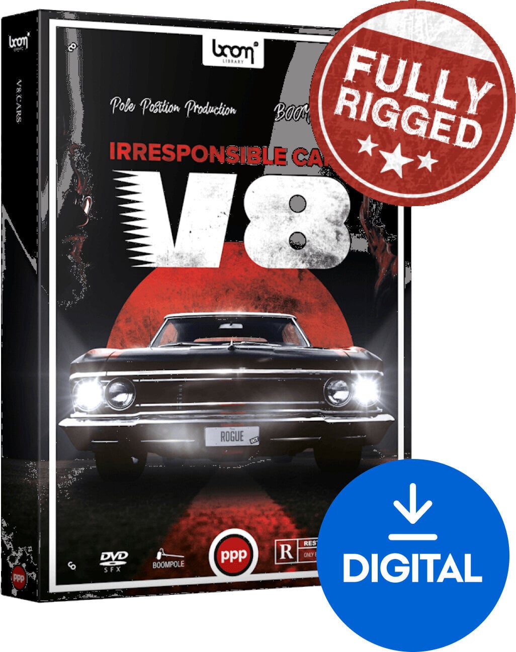 Zvočna knjiga za sampler BOOM Library Cars V8 Fully Rigged (Digitalni izdelek)