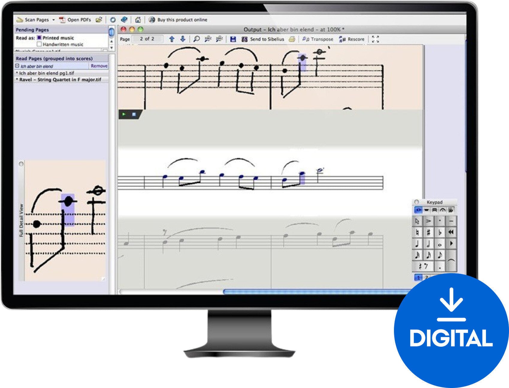 Software de notación musical AVID Sibelius Ultimate Perpetual PhotoScore NotateMe (Producto digital)