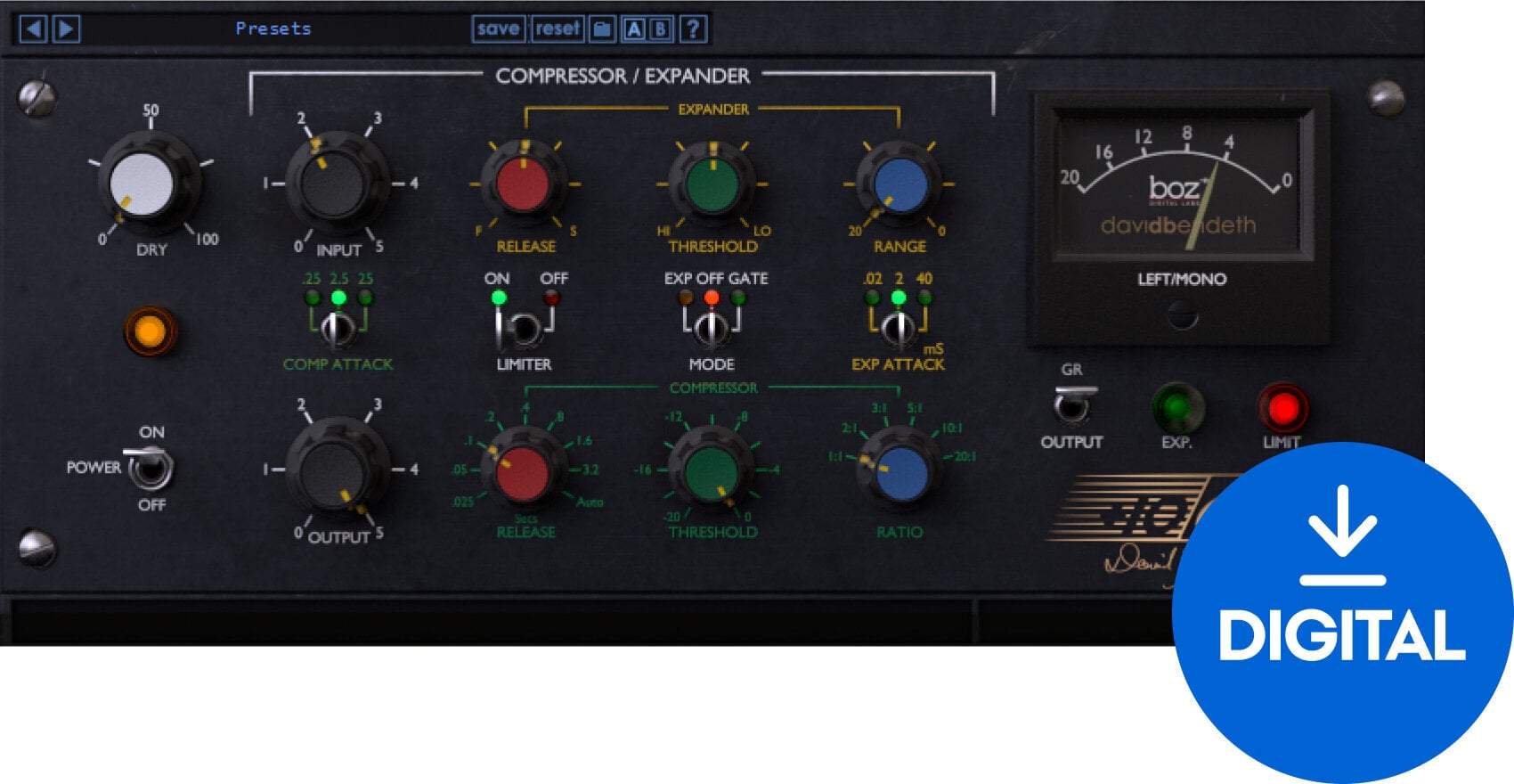 Procesador de efectos de complemento de software Boz Digital Labs 10dB Compressor (Producto digital)
