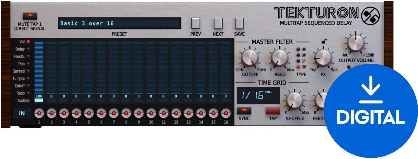 Procesador de efectos de complemento de software D16 Group Tekturon (Producto digital)