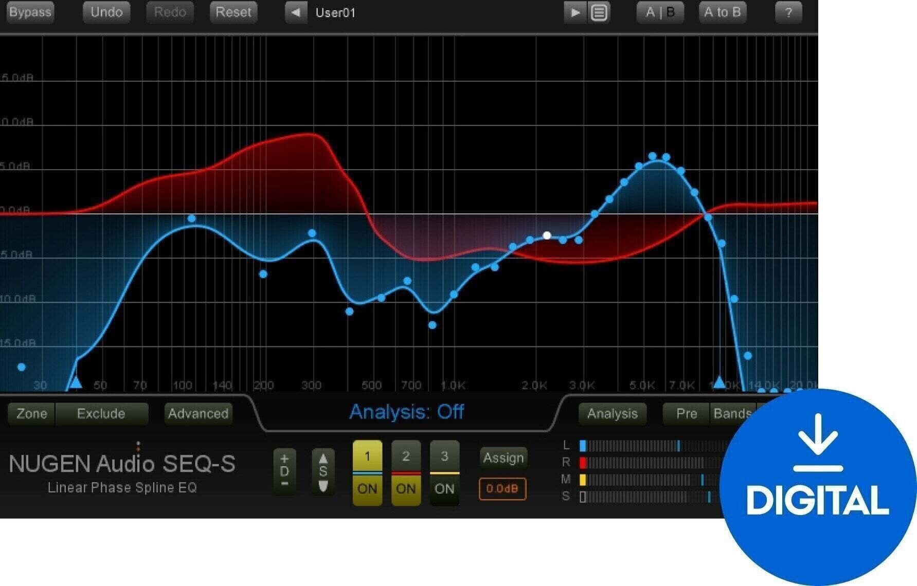 Procesador de efectos de complemento de software Nugen Audio SEQ-ST (Producto digital)