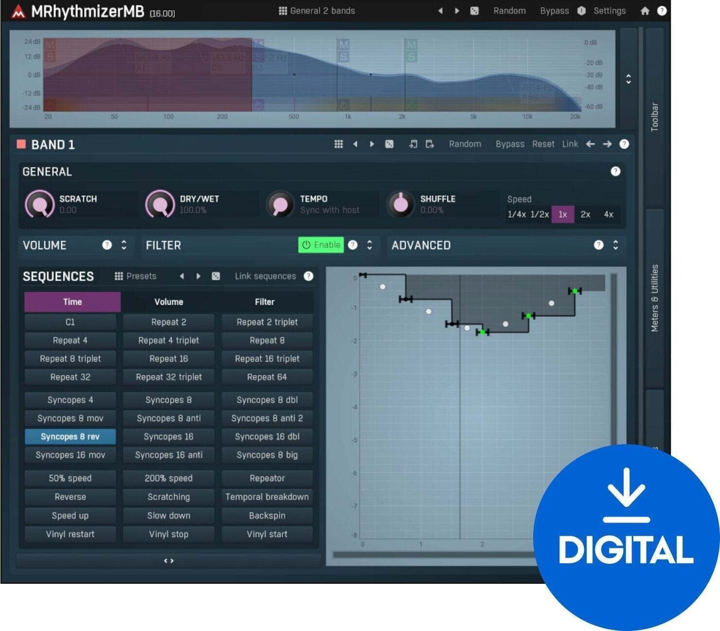Procesador de efectos de complemento de software MELDA MRhythmizerMB (Producto digital)