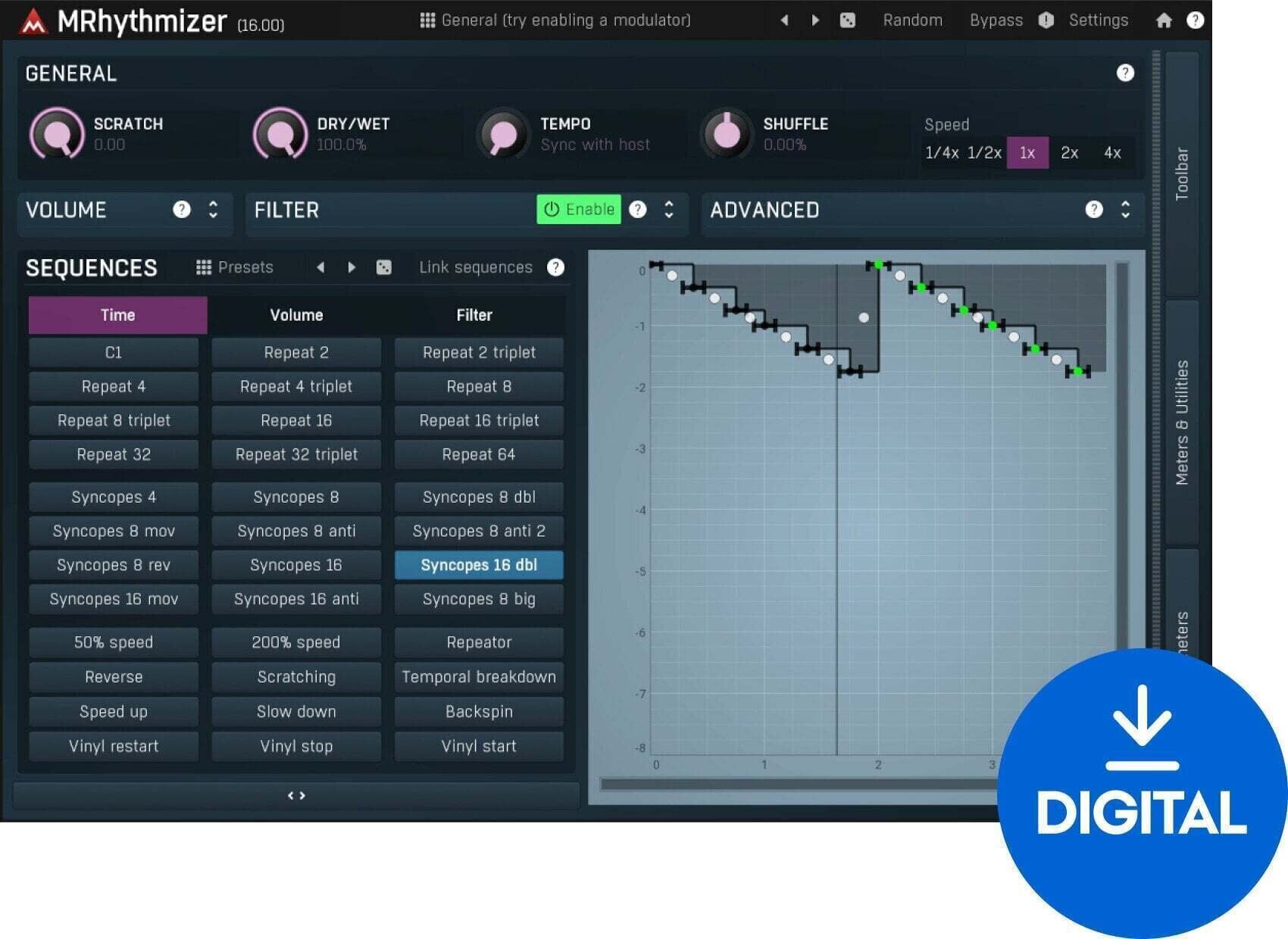 Procesador de efectos de complemento de software MELDA MRhythmizer (Producto digital)