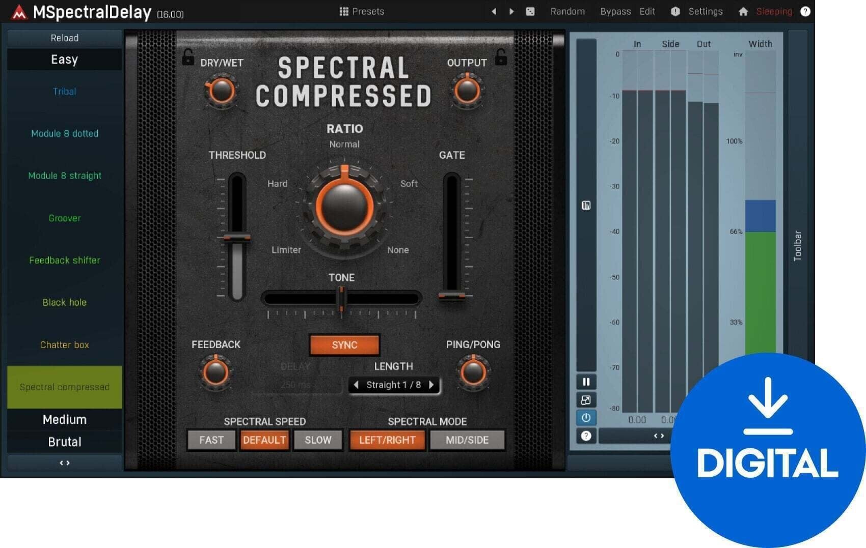Procesador de efectos de complemento de software MELDA MSpectralDelay (Producto digital)
