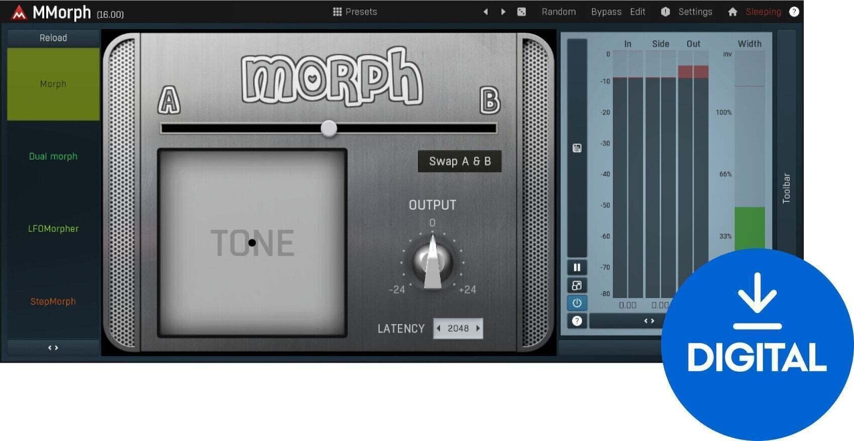 Procesador de efectos de complemento de software MELDA MMorph (Producto digital)