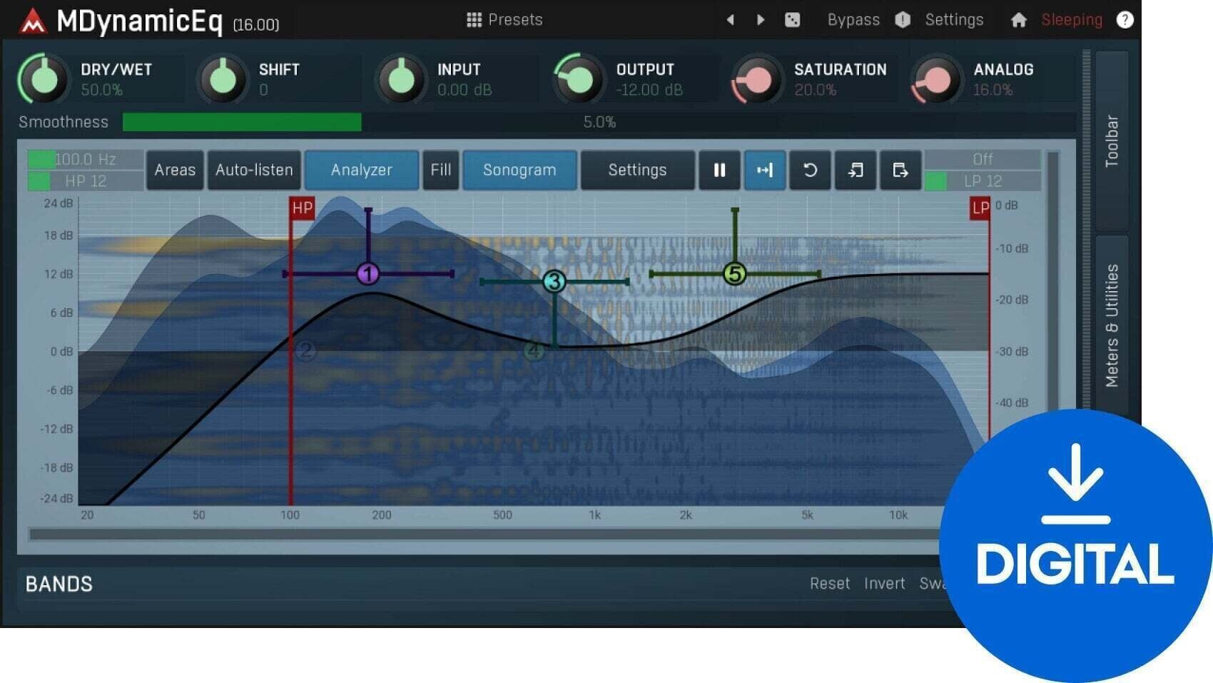Procesador de efectos de complemento de software MELDA MDynamicEq (Producto digital)