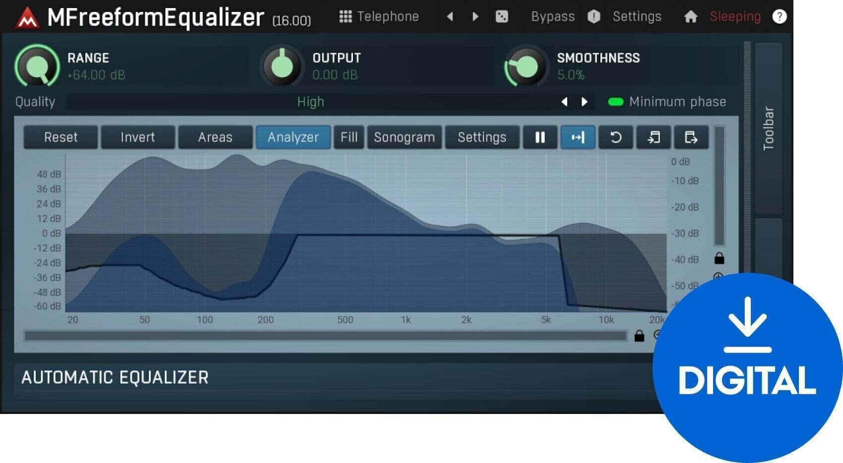 Procesador de efectos de complemento de software MELDA MFreeformEqualizer (Producto digital)