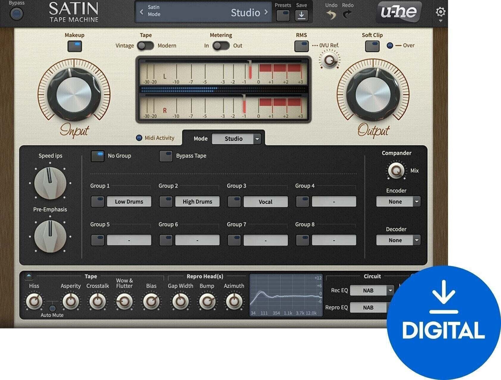 Procesador de efectos de complemento de software u-he Software Satin (Producto digital)