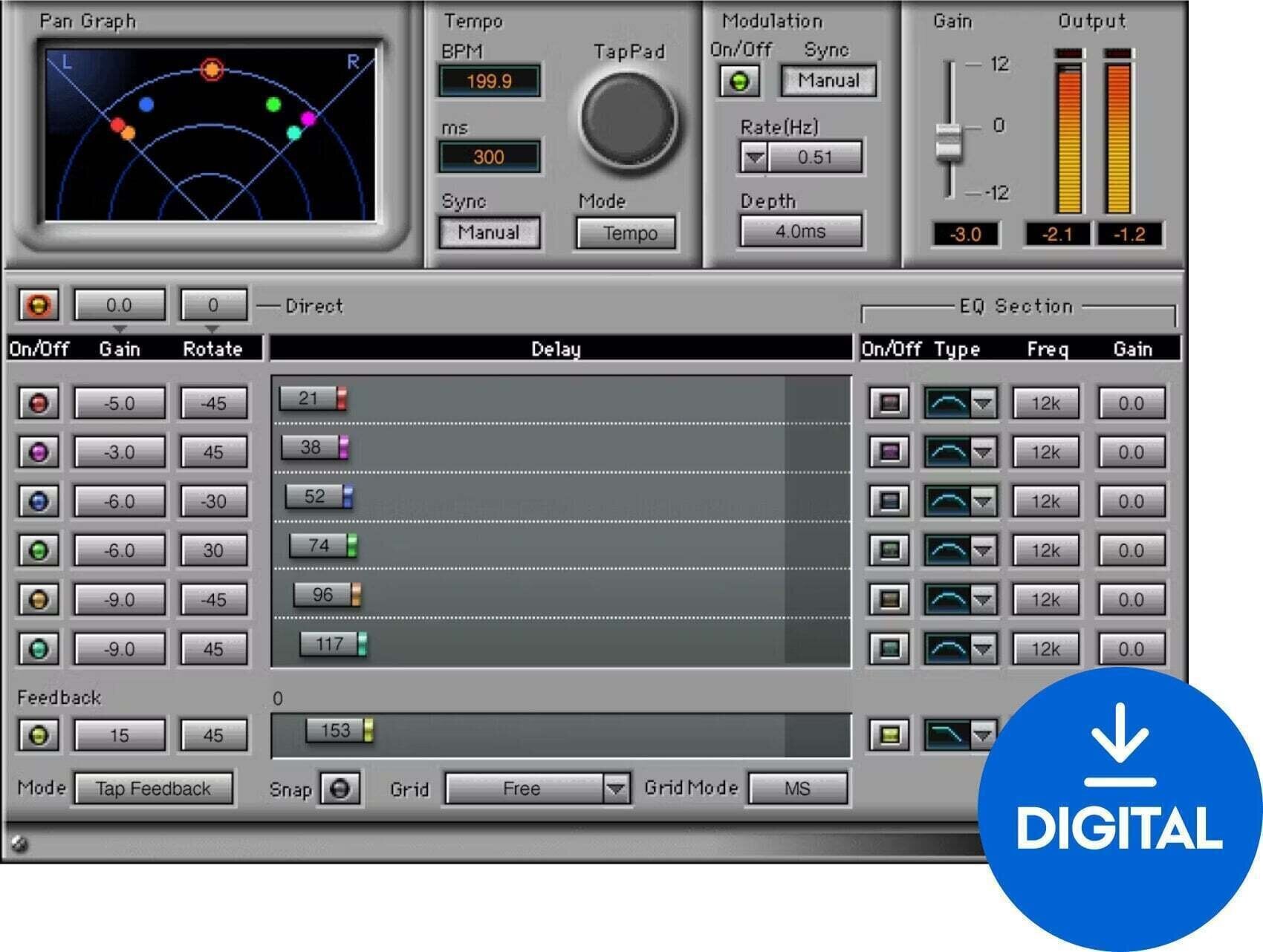 Procesador de efectos de complemento de software Waves SuperTap (Producto digital)