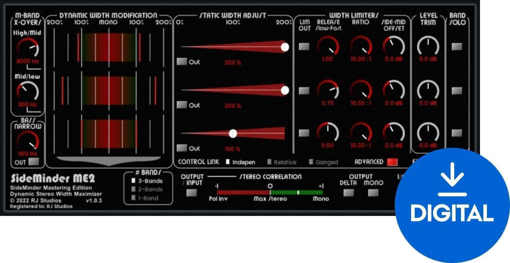 Procesador de efectos de complemento de software Raising Jake Studios SideMinder ME2 (Producto digital)