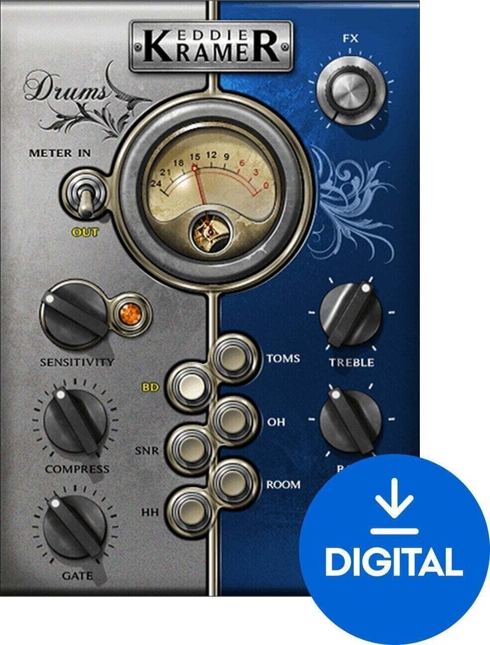 Procesador de efectos de complemento de software Waves Eddie Kramer Drum Channel (Producto digital)