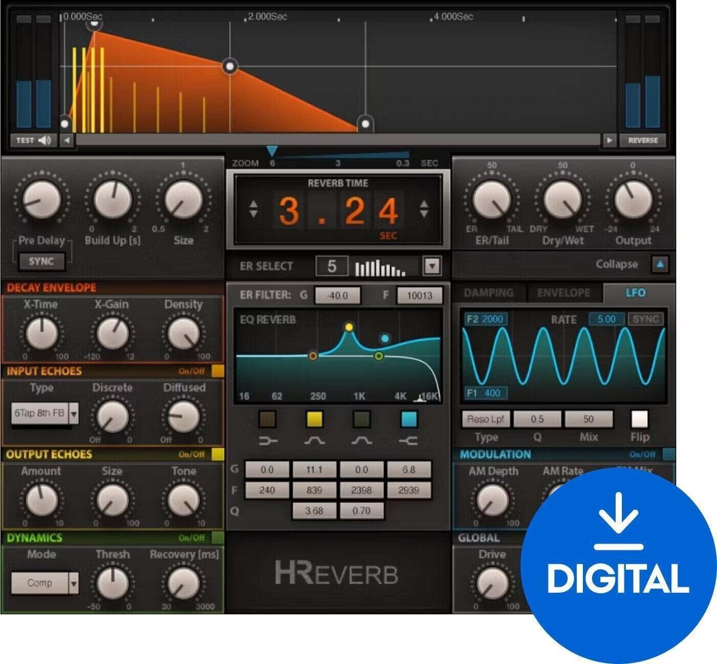 Studiový softwarový Plug-In efekt Waves H-Reverb Hybrid Reverb (Digitální produkt)