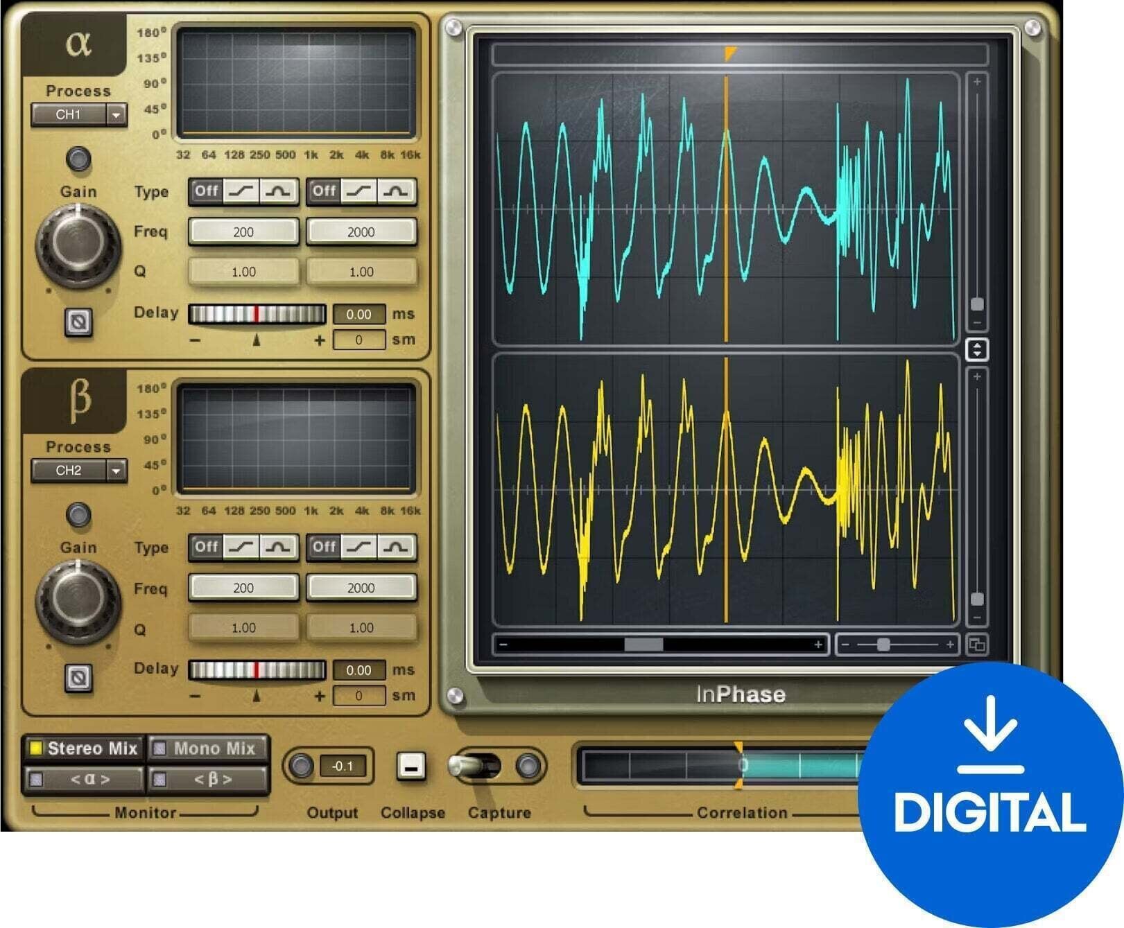 Procesador de efectos de complemento de software Waves InPhase (Producto digital)