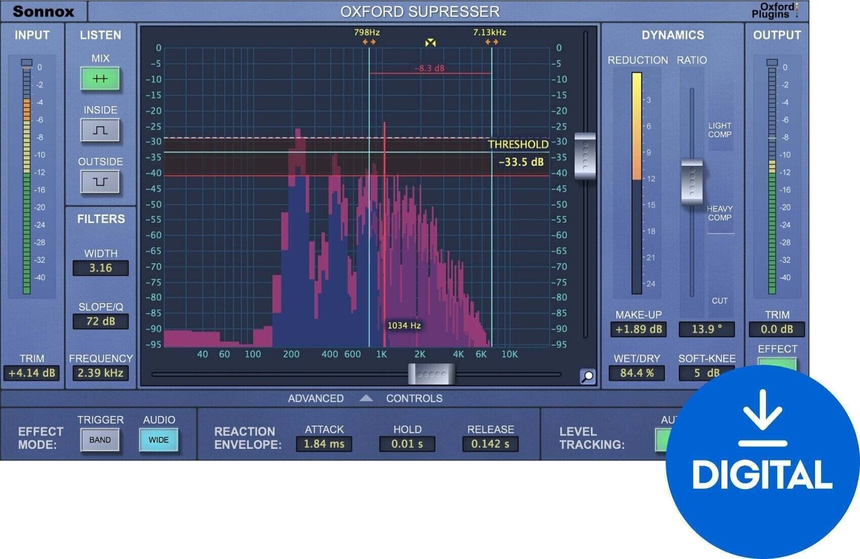 Software Plug-In FX Processor Sonnox Oxford SuprEsser (Native) (Digital product)