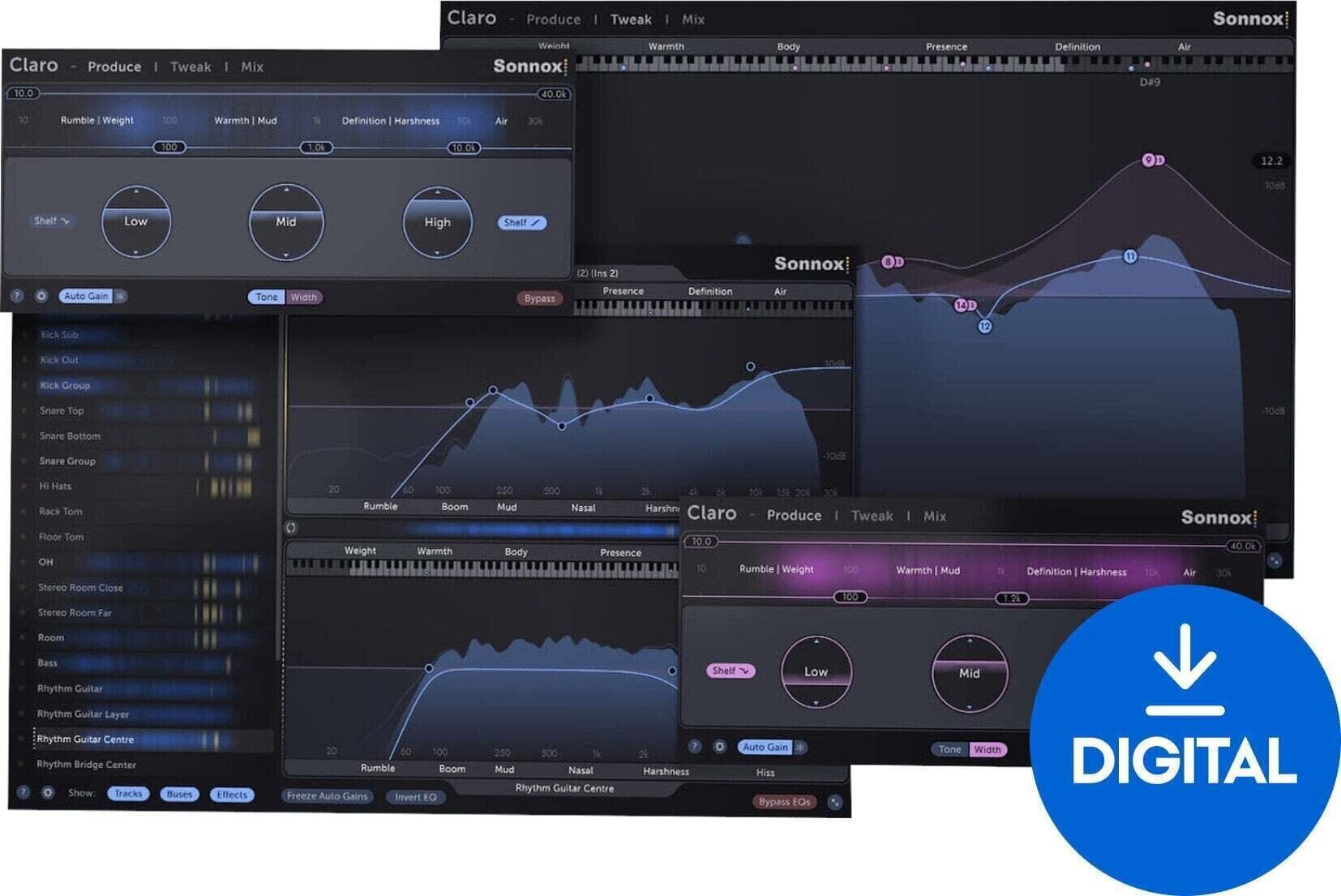 Procesador de efectos de complemento de software Sonnox Toolbox Claro (Producto digital)