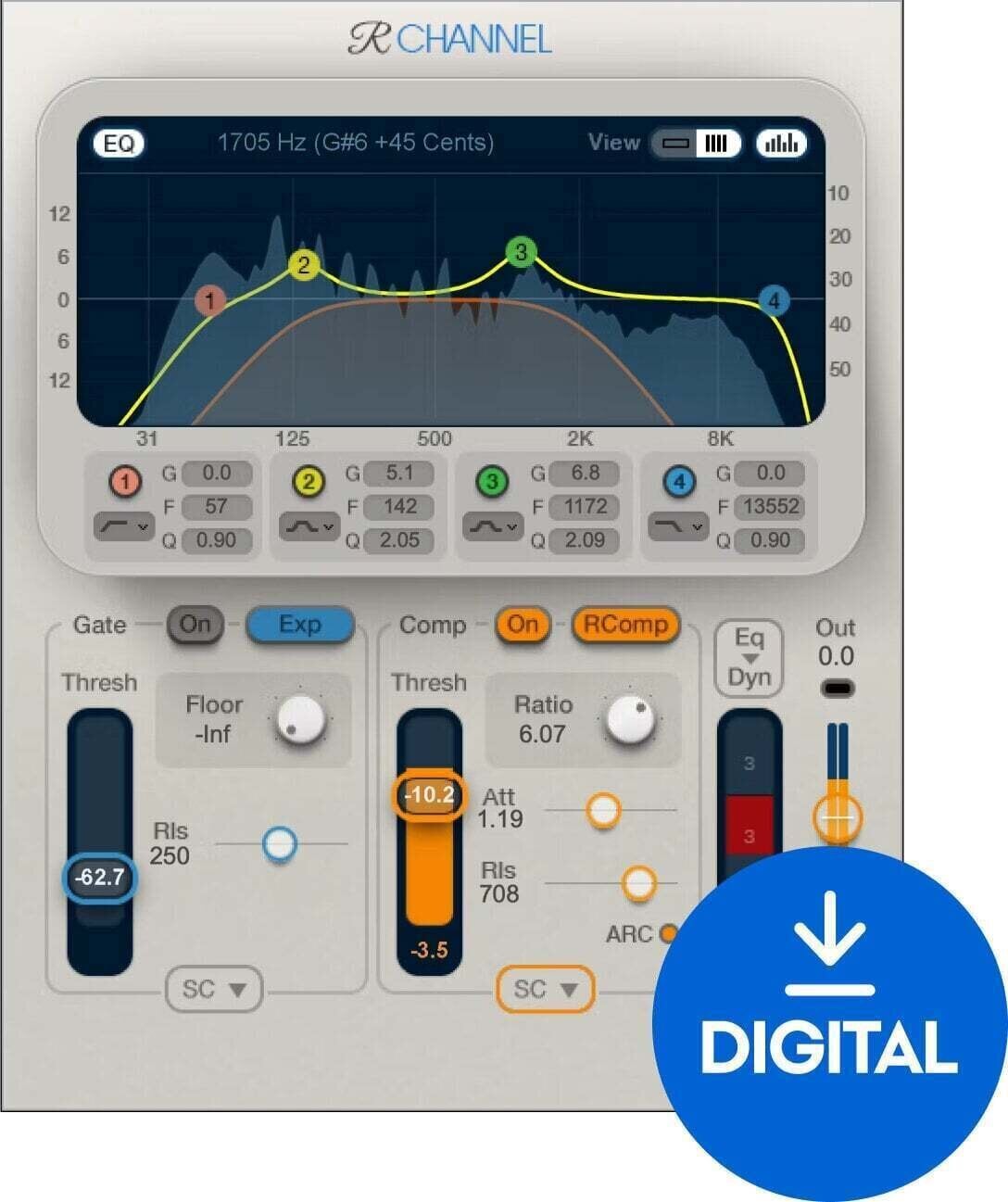 Procesador de efectos de complemento de software Waves Renaissance Channel (Producto digital)