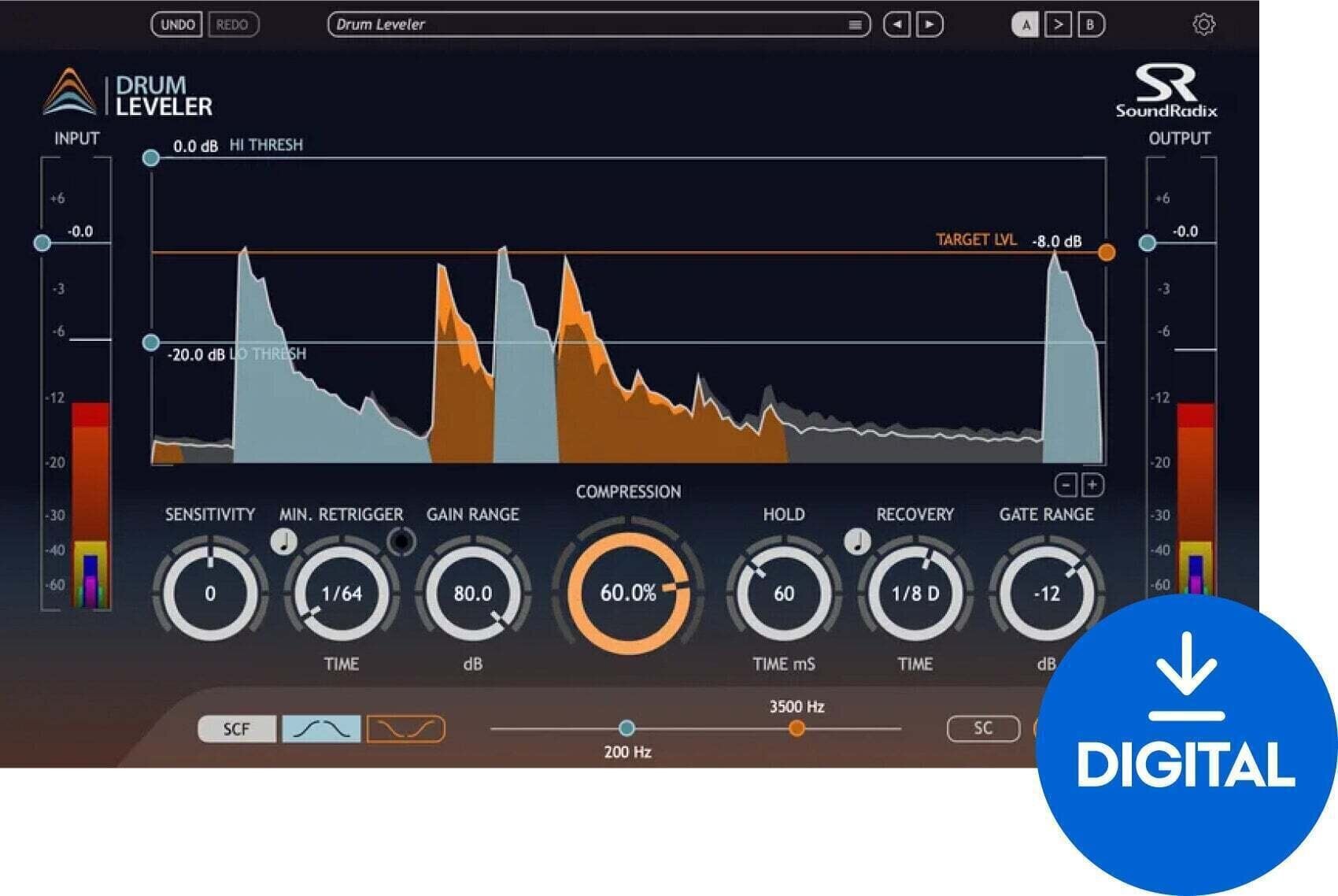 FX protsessori tarkvara pistikprogramm Sound Radix Drum Leveler (Digitaalne toode)