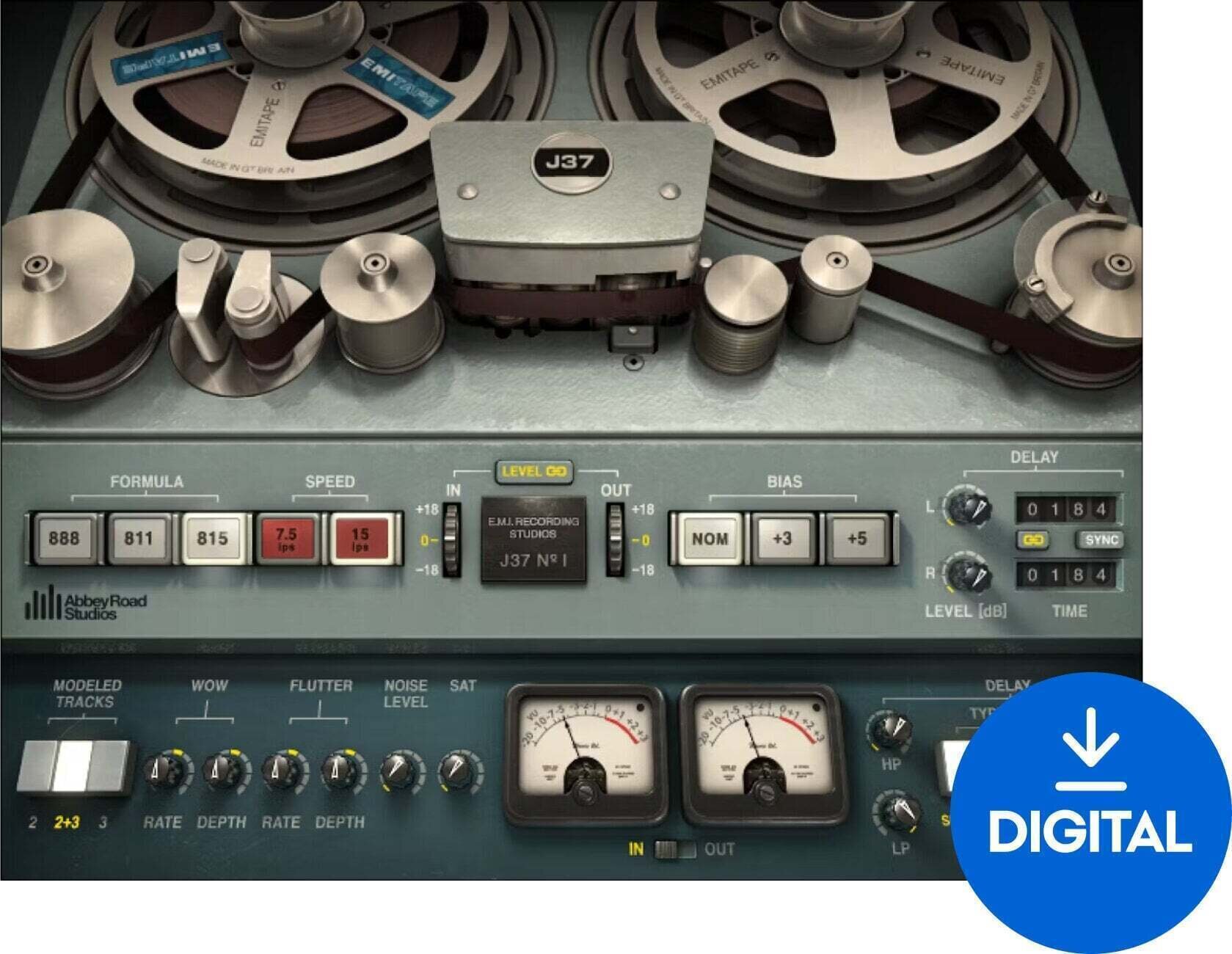 Procesador de efectos de complemento de software Waves Abbey Road J37 Tape (Producto digital)