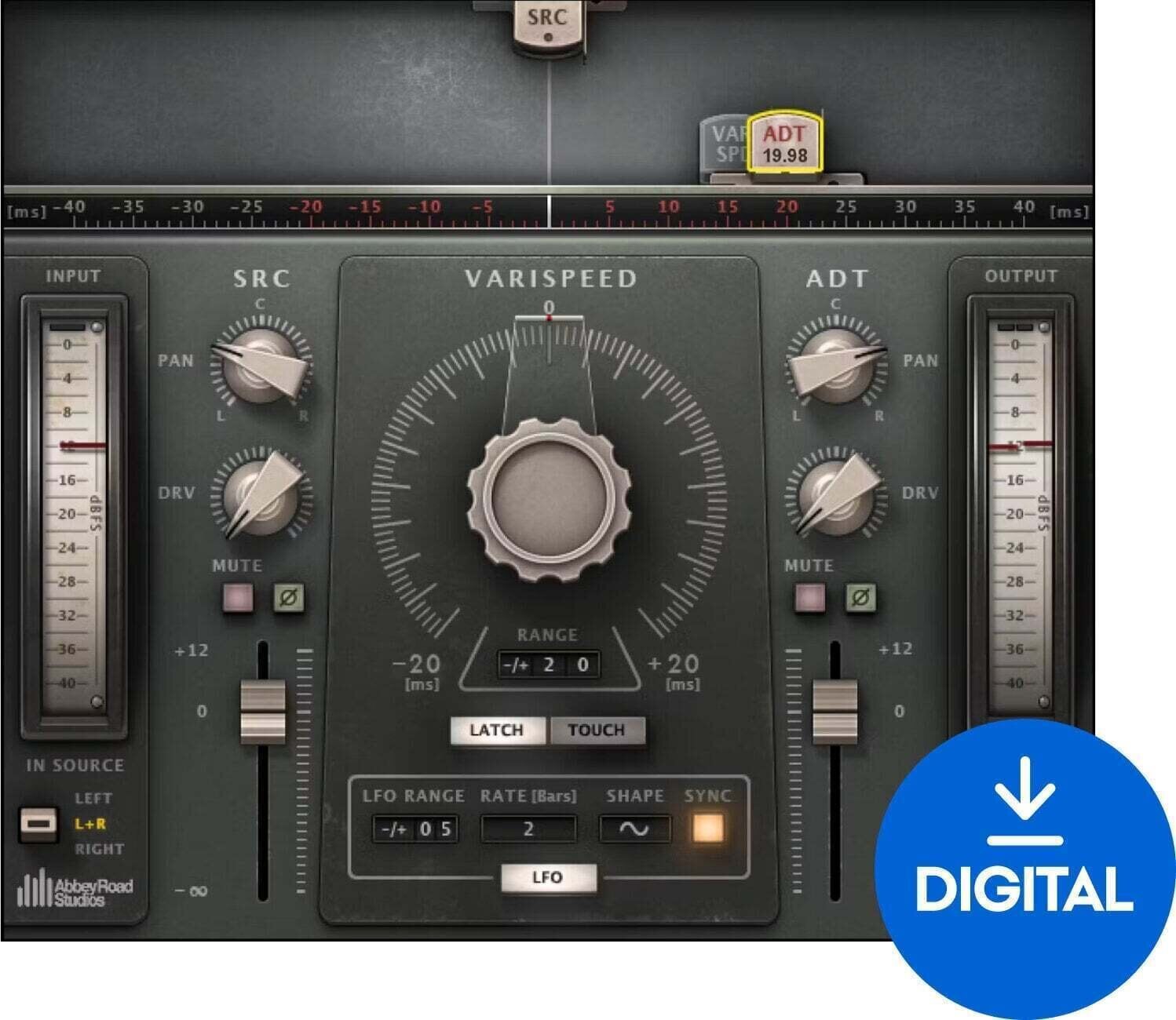 Procesador de efectos de complemento de software Waves Abbey Road Reel ADT (Producto digital)