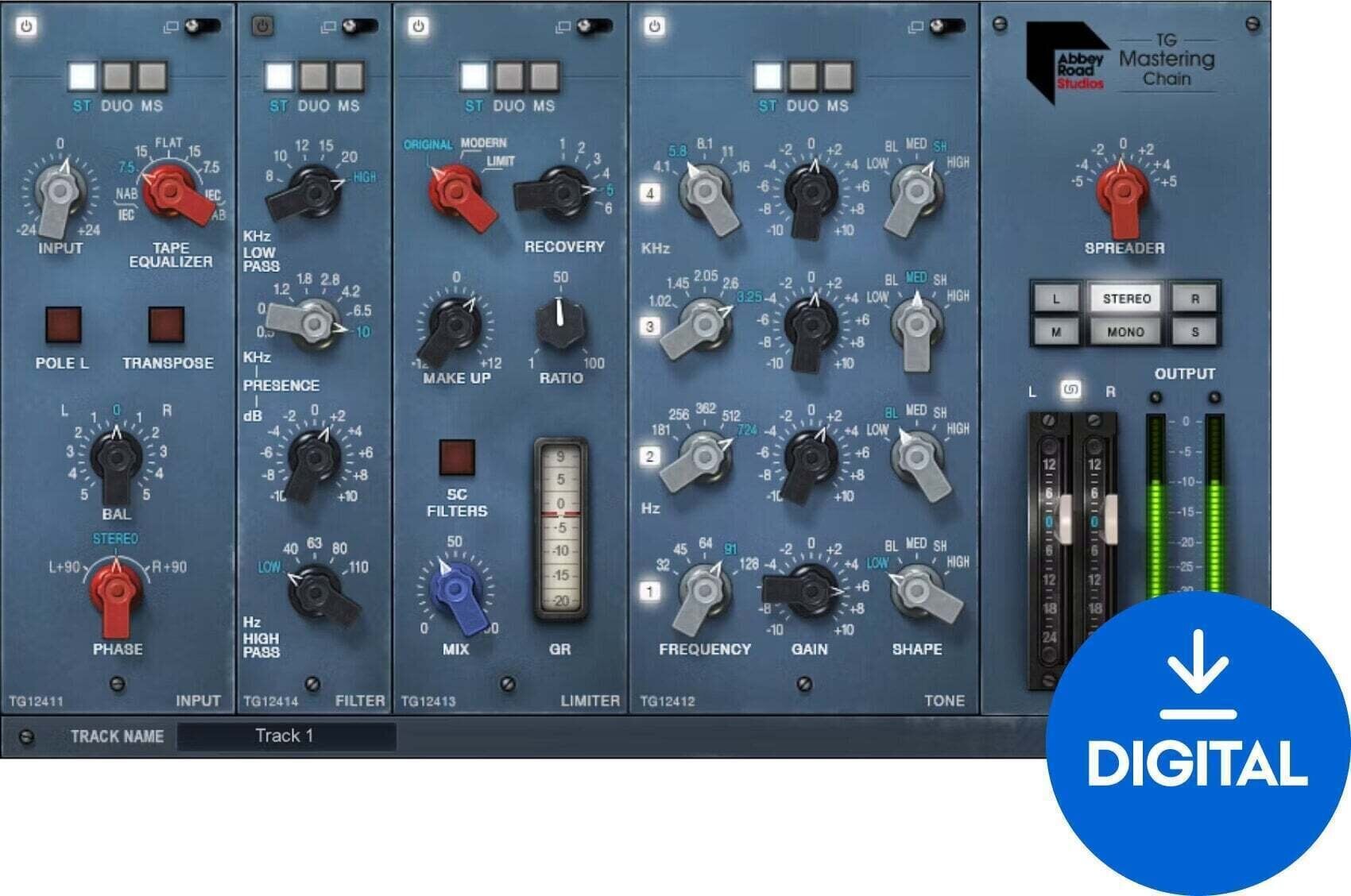Procesador de efectos de complemento de software Waves Abbey Road TG Mastering Chain (Producto digital)
