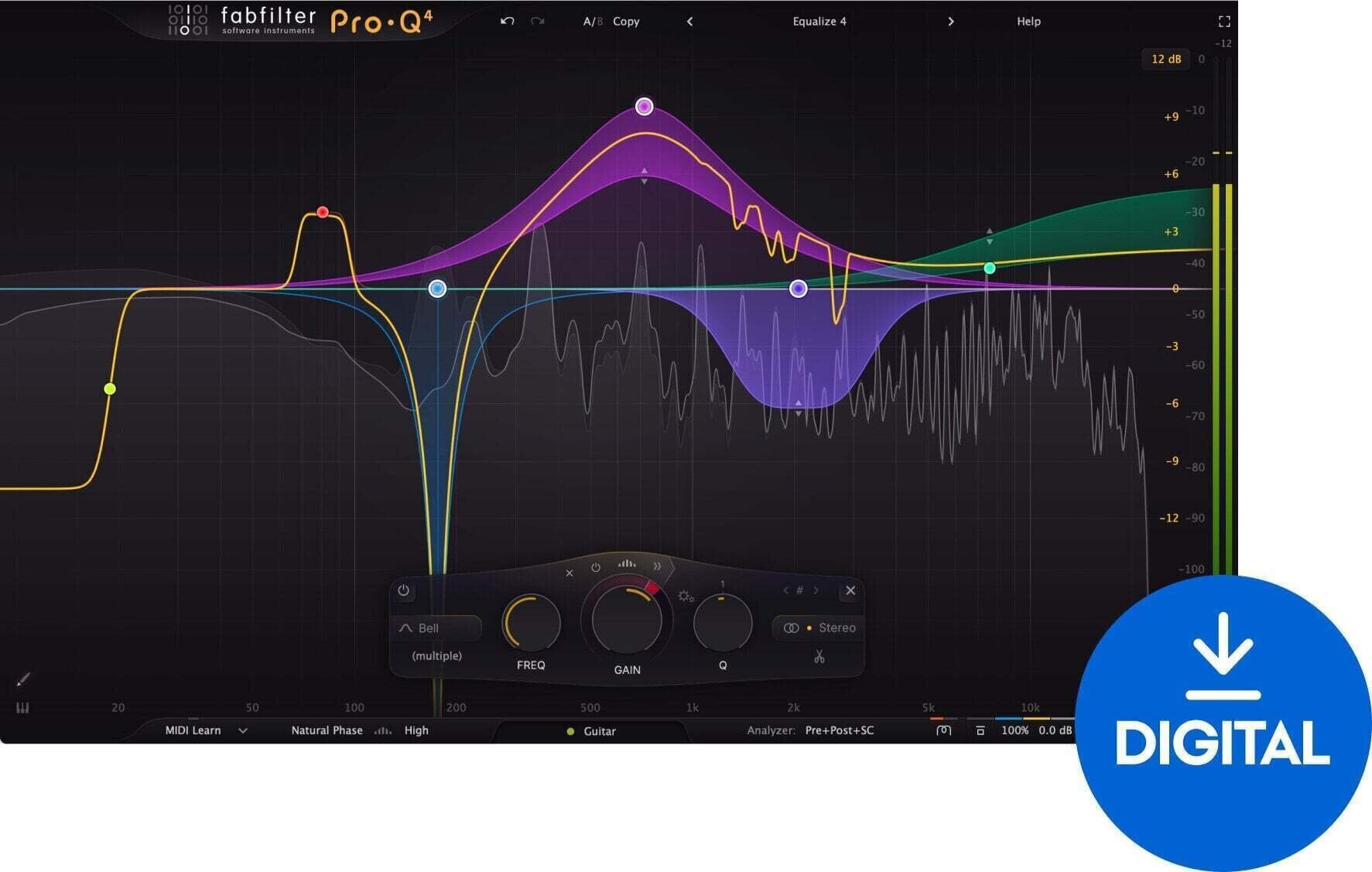 Procesador de efectos de complemento de software FabFilter Pro-Q 4 (Producto digital)