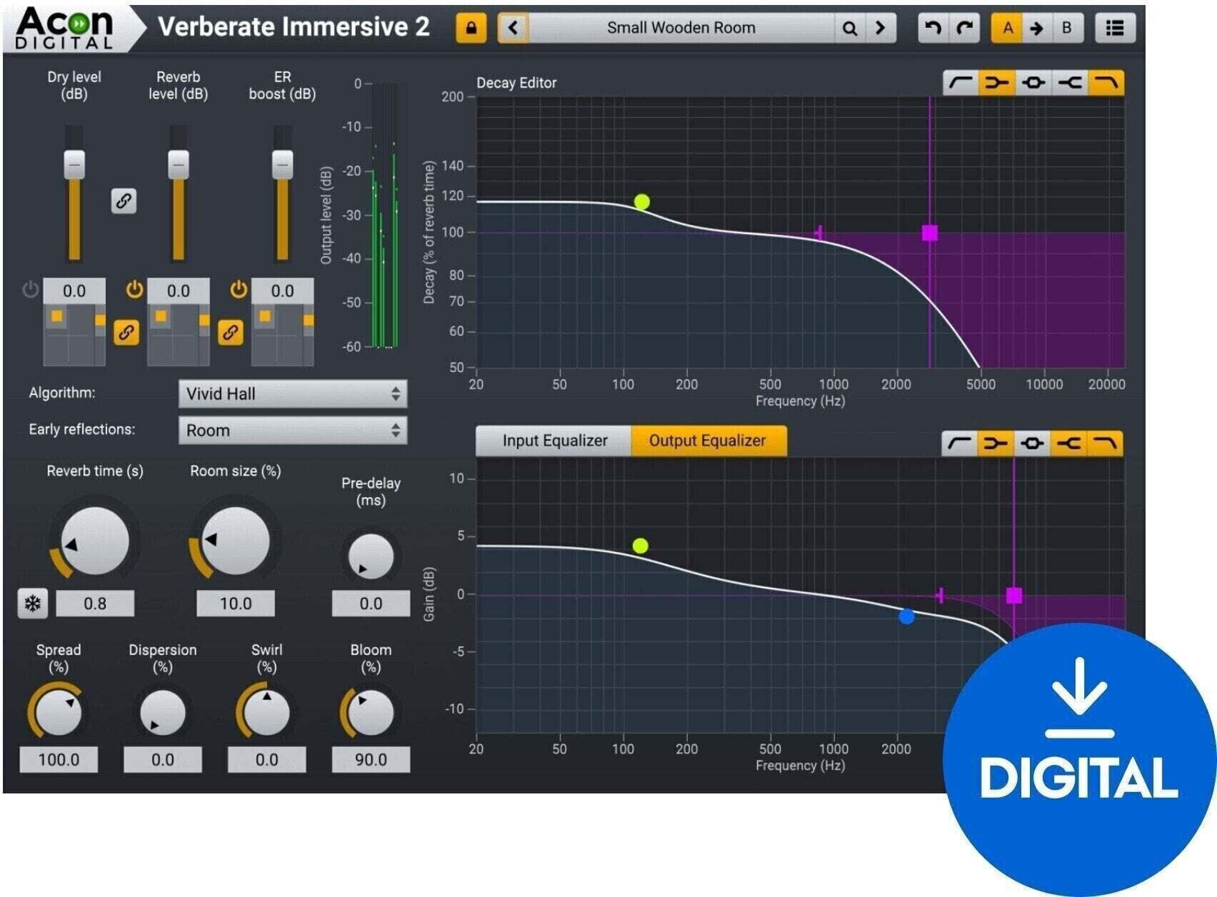 Procesador de efectos de complemento de software Acon Digital Verberate Immersive 2 (Producto digital)