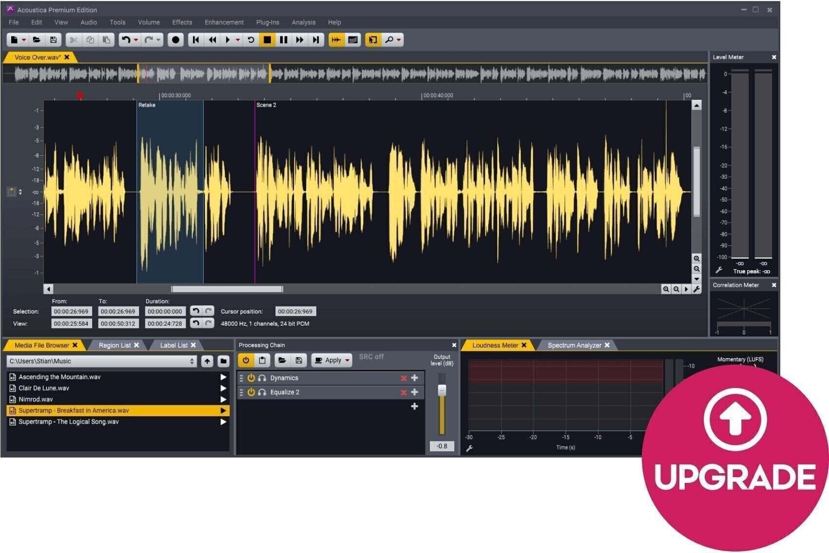 Update / Upgrade / Expansion Acon Digital Acoustica Premium Edition UPG from Standard (Digitaalinen tuote)