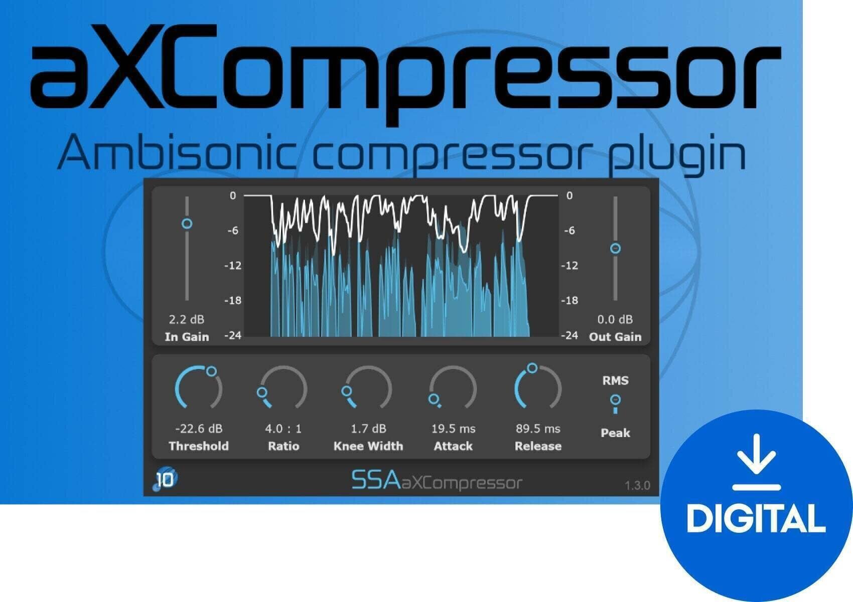 Procesador de efectos de complemento de software SSA Plugins aXCompressor (Producto digital)