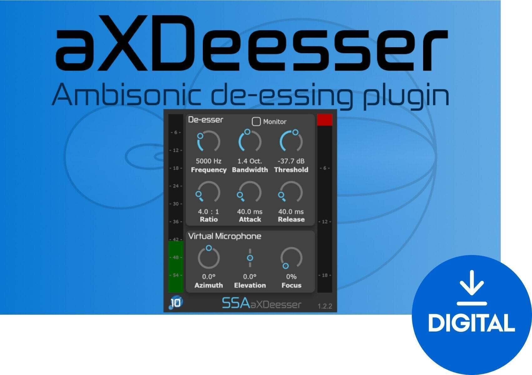 Procesador de efectos de complemento de software SSA Plugins aXDeesser (Producto digital)