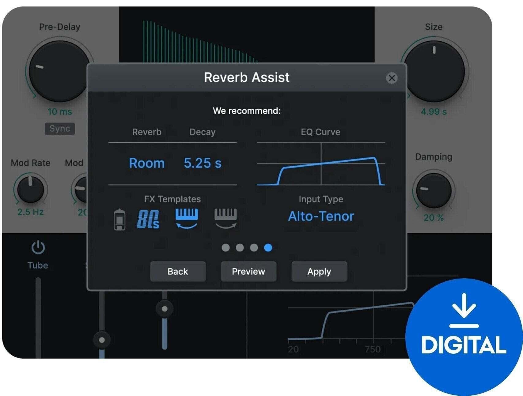 Procesador de efectos de complemento de software Antares Vocal Reverb by AutoTune (Producto digital)
