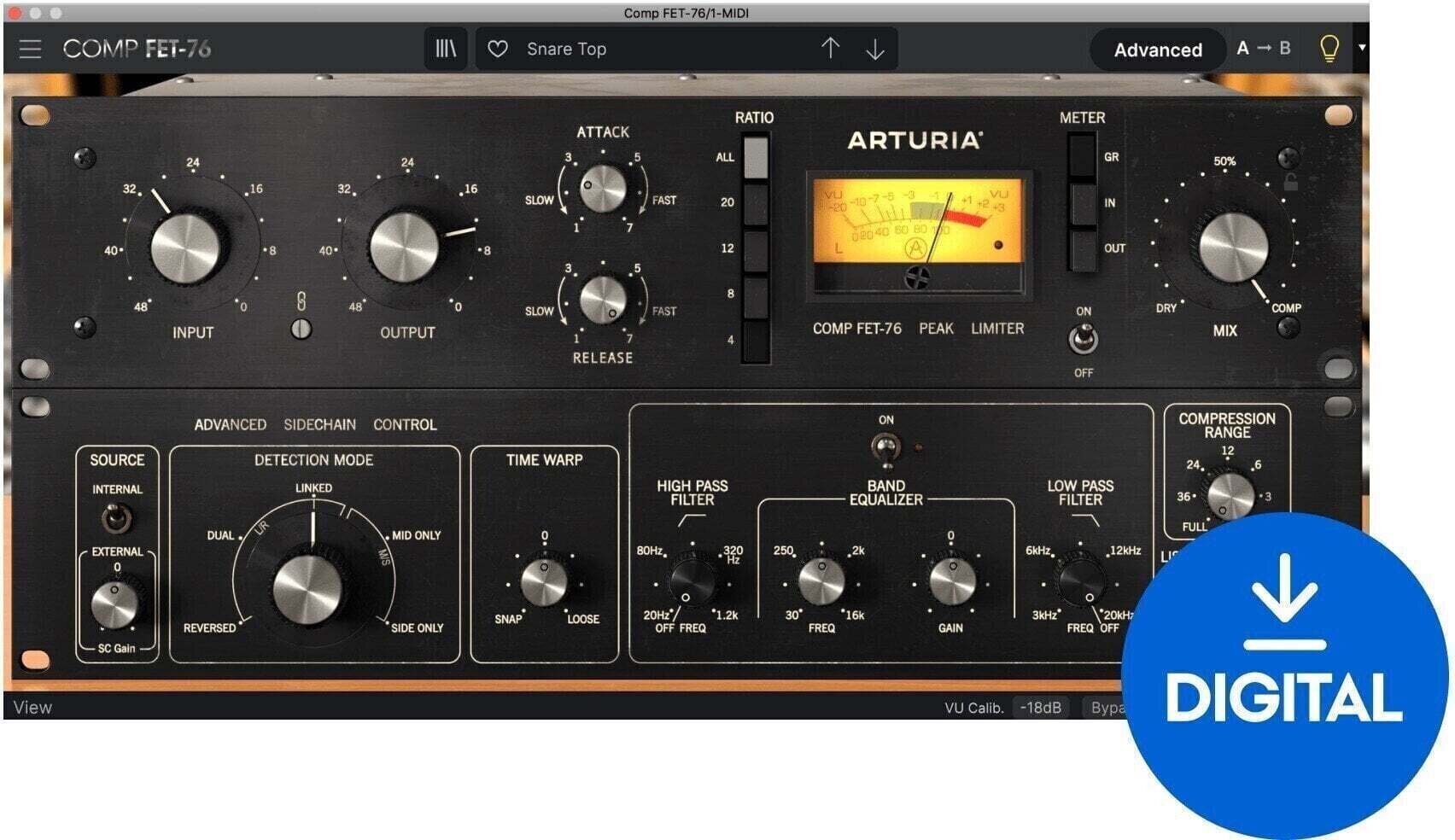 Procesador de efectos de complemento de software Arturia FET-76 (Producto digital)