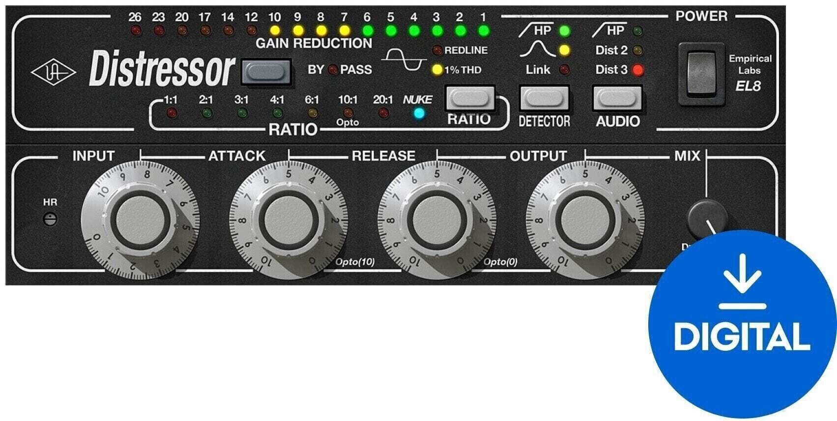 Procesador de efectos de complemento de software Universal Audio Empirical Labs EL8 Distressor Compressor (Producto digital)
