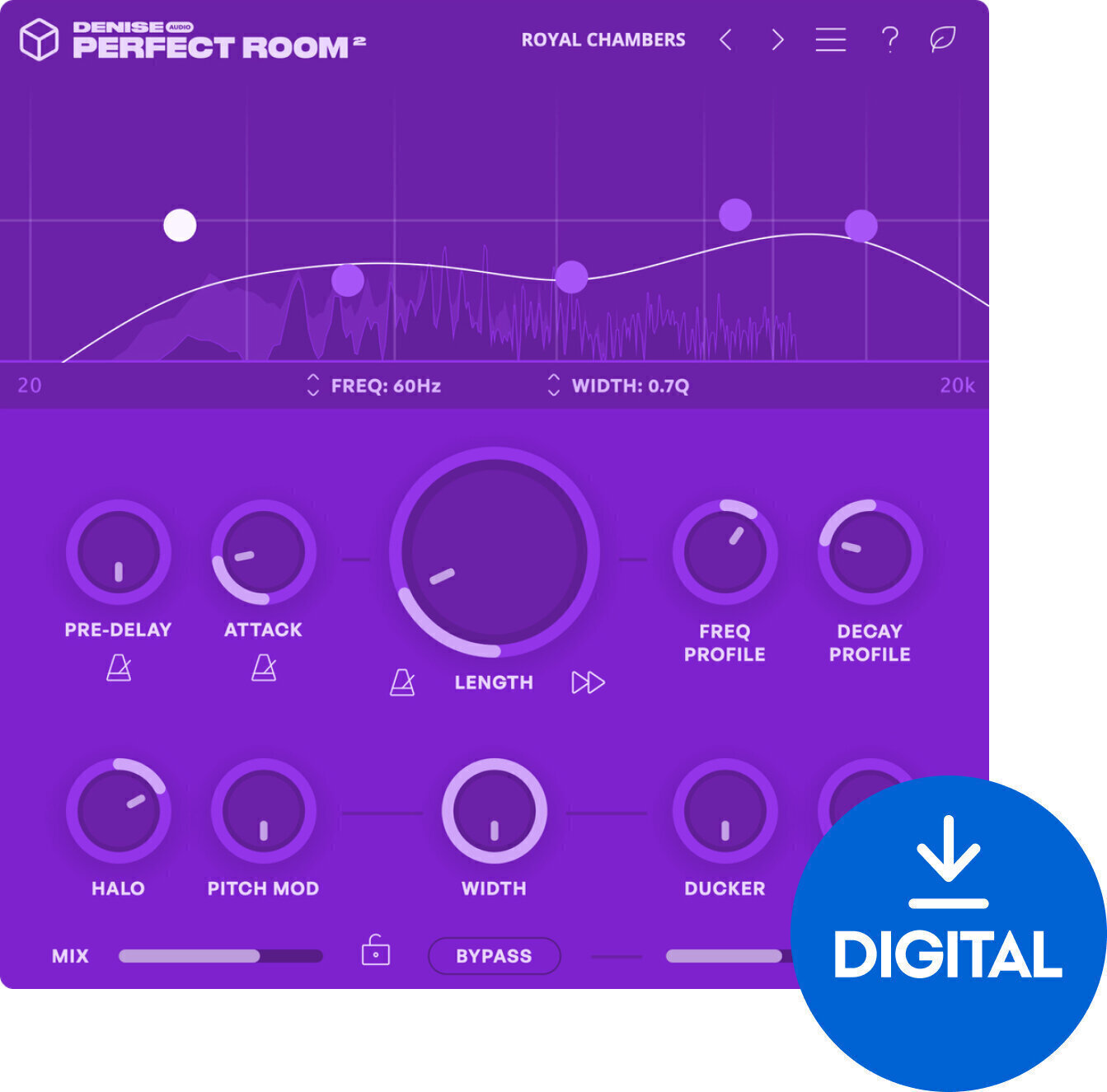 Procesador de efectos de complemento de software Denise Audio Perfect Room 2 (Producto digital)