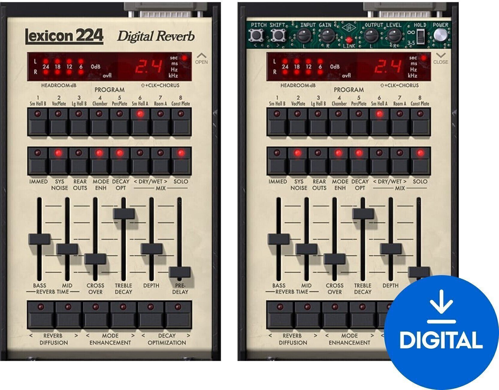 Procesador de efectos de complemento de software Universal Audio Lexicon 224 Digital Reverb (Producto digital)