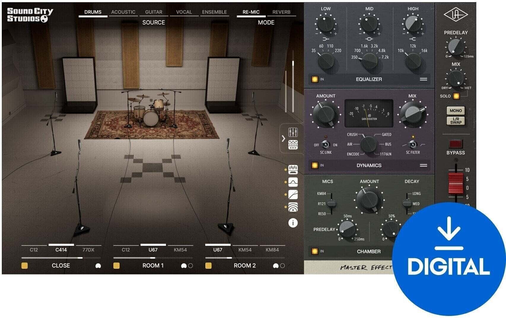 Procesador de efectos de complemento de software Universal Audio Sound City Studios Plug-In (Producto digital)