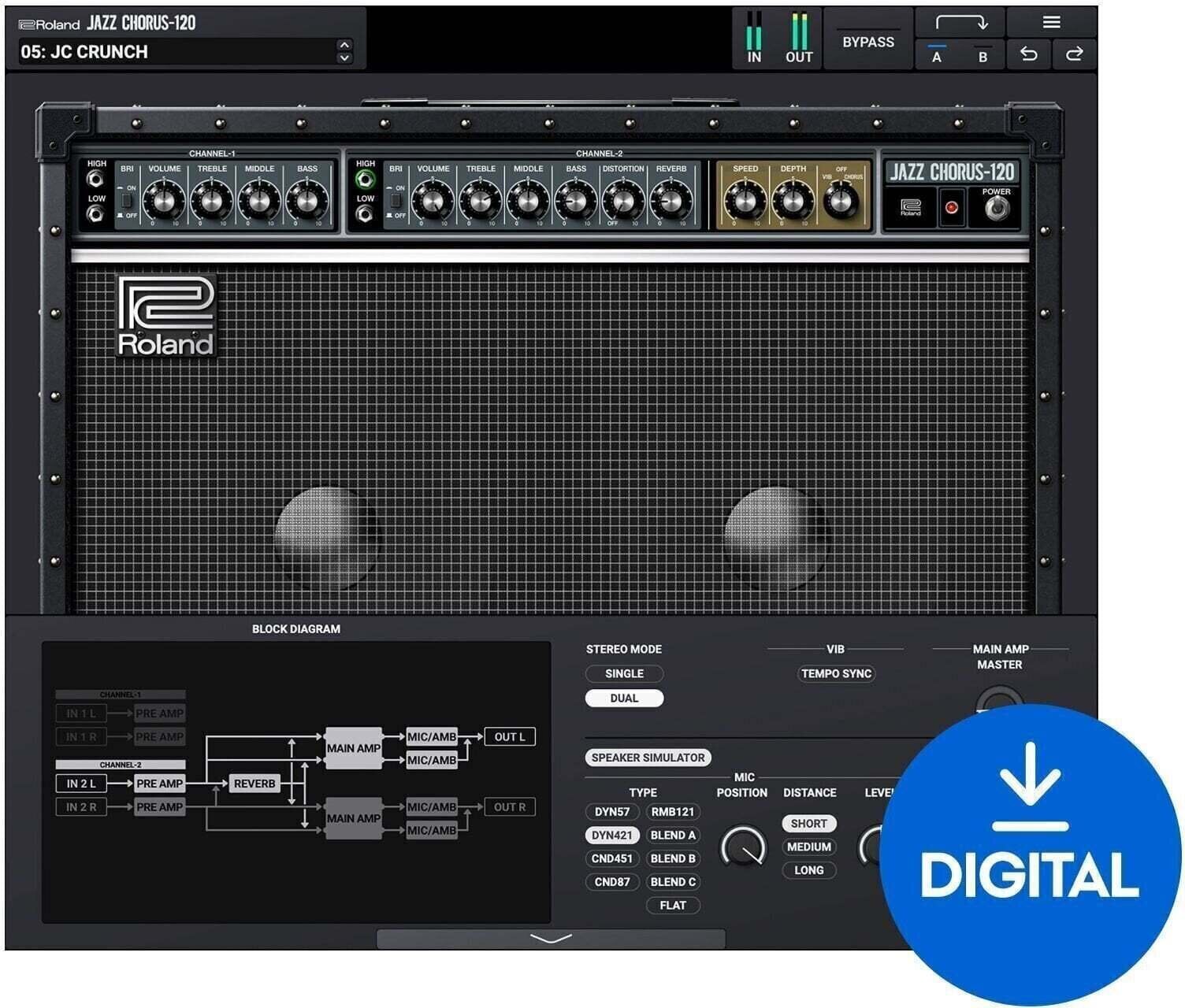 Studijski software plug-in efekt Roland JC-120 (Digitalni izdelek)