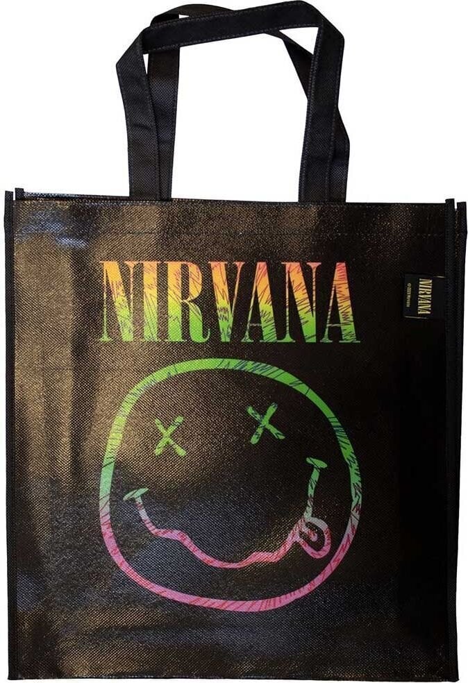 Glazbena torba Nirvana Sorbet Ray Happy Face (Back Print) Torba za rame Black
