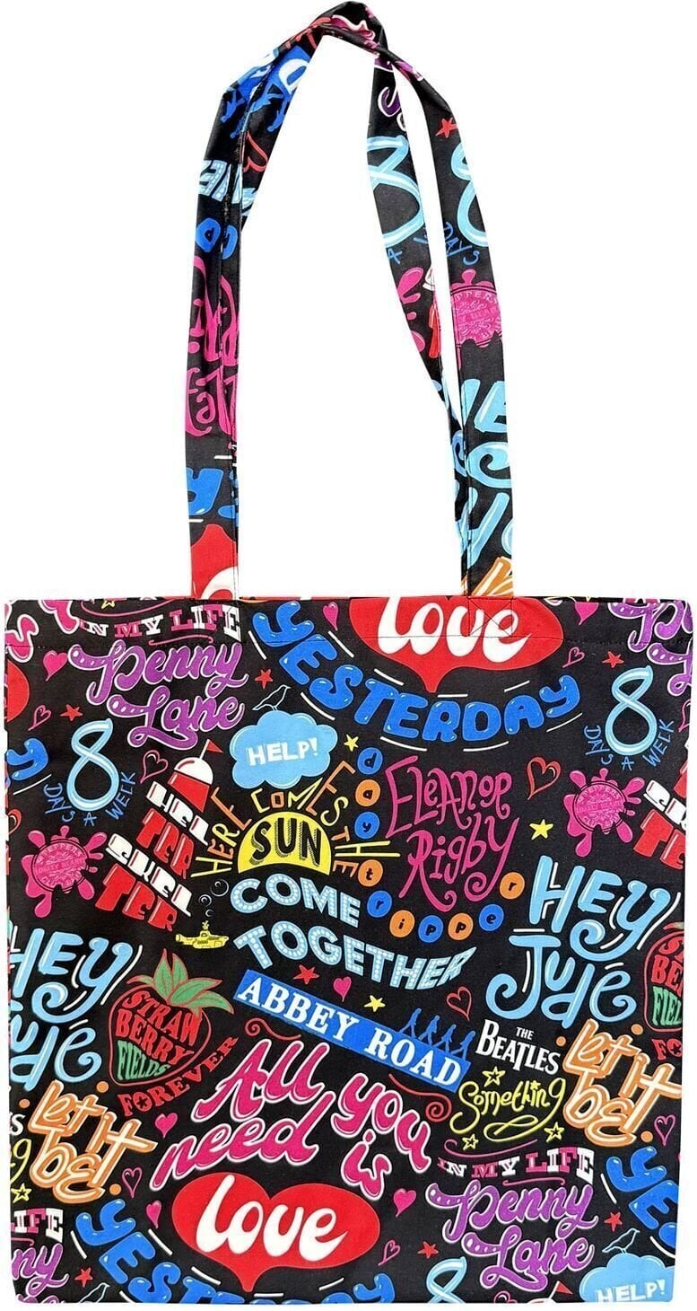 Music bag The Beatles Song Titles Τσάντα ώμου Black
