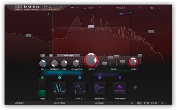 Procesador de efectos de complemento de software FabFilter Saturn 2 (Producto digital) - 1