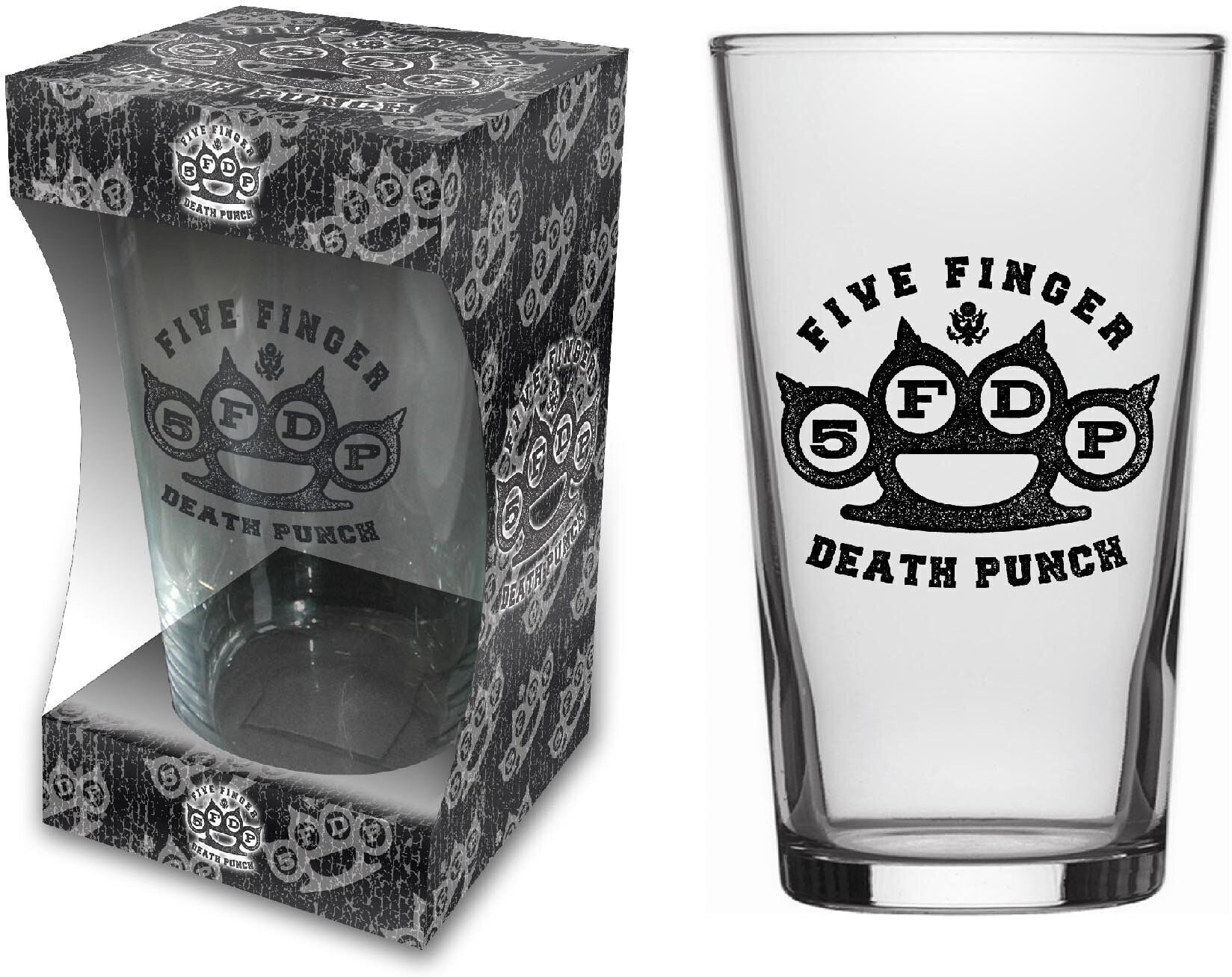 Hrnek / Sklenice / Láhev Five Finger Death Punch Knuckle Logo Pivní sklenice 568 ml