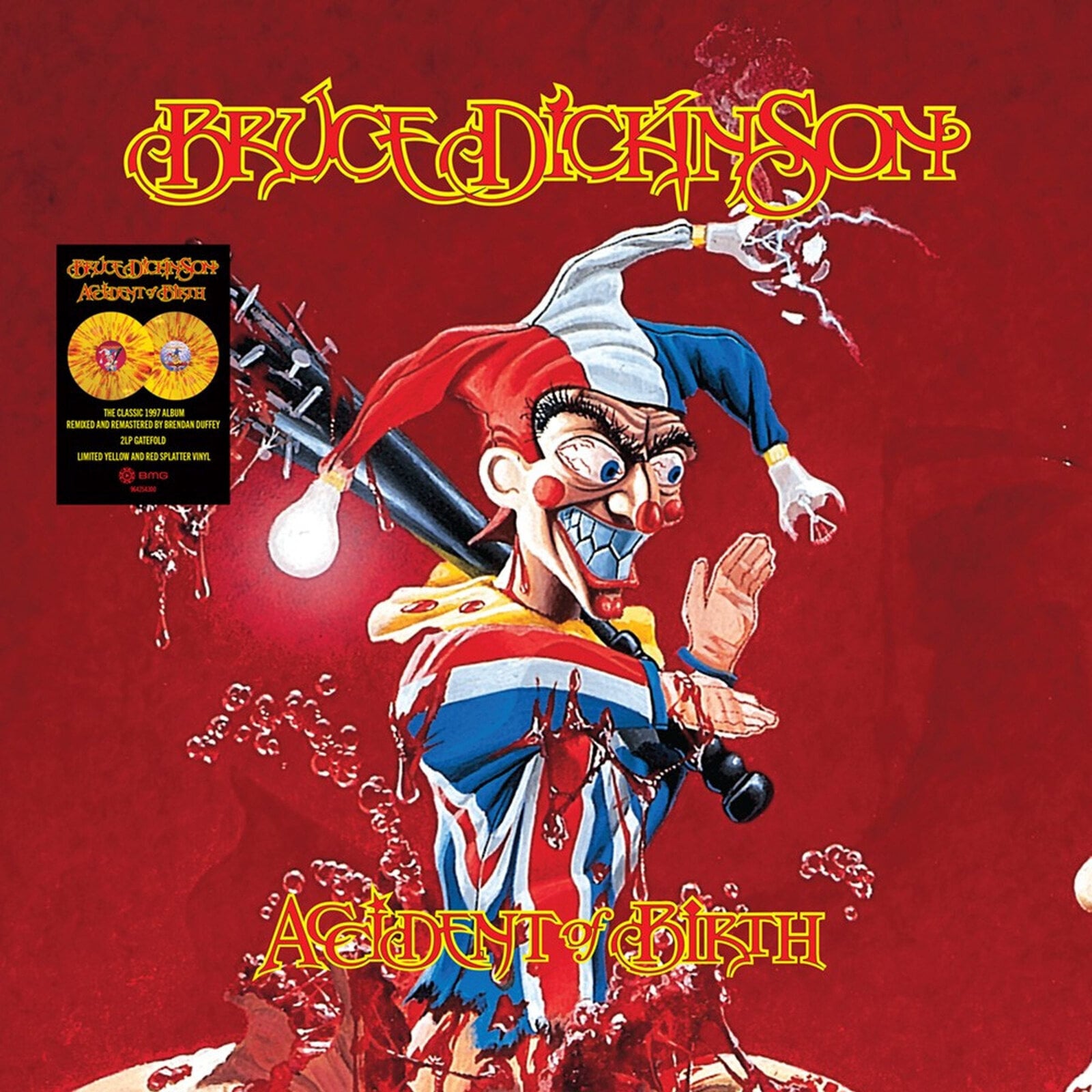 Vinilinė plokštelė Bruce Dickinson - Accident Of Birth (Remastered) (2026 Remix) (Gatefold) (Yellow/Red Splatter Coloured) (2 LP)