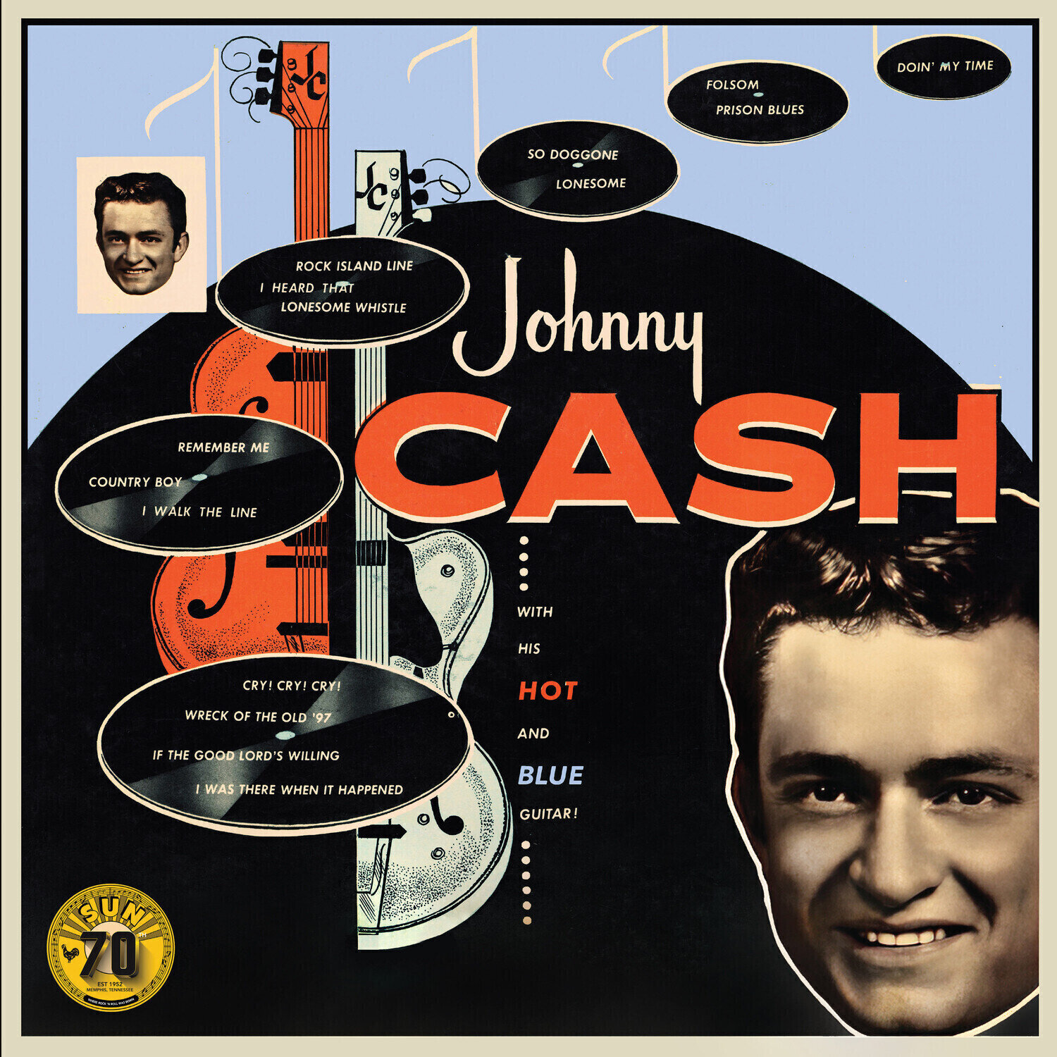 Vinilinė plokštelė Johnny Cash - With His Hot And Blue Guitar (Remastered 2022) (Blue Coloured) (LP)