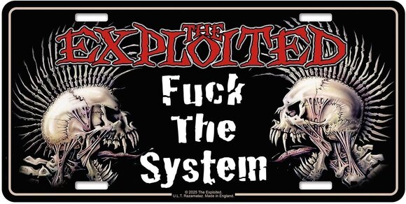 Zastava/ Poster The Exploited Fuck The System Ukrasna tablica - 1
