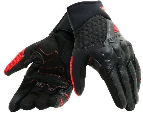 Δερμάτινα Γάντια Μηχανής Dainese X-Moto Black/Fluo Red L Δερμάτινα Γάντια Μηχανής
