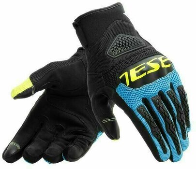 Motorcycle Gloves Dainese Bora Black/Fire Blue/Fluo Yellow XL Motorcycle Gloves - 1