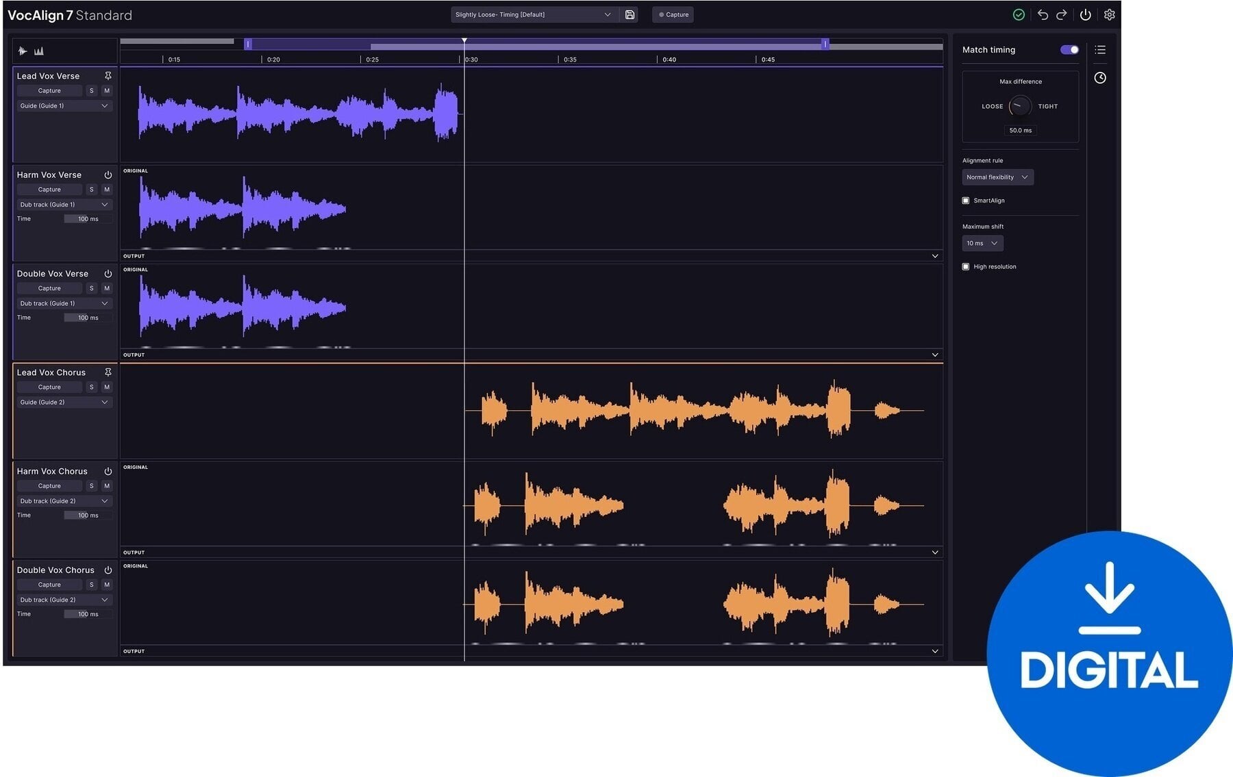 Studio software plug-in effect Synchro Arts VocAlign 7 Standard (Digitaal product)