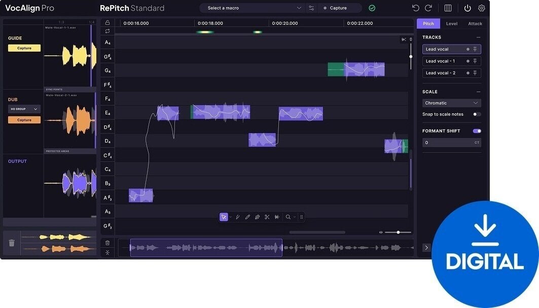 Procesador de efectos de complemento de software Synchro Arts RePitch 2 Standard + VocAlign 7 Pro Bundle (Producto digital)